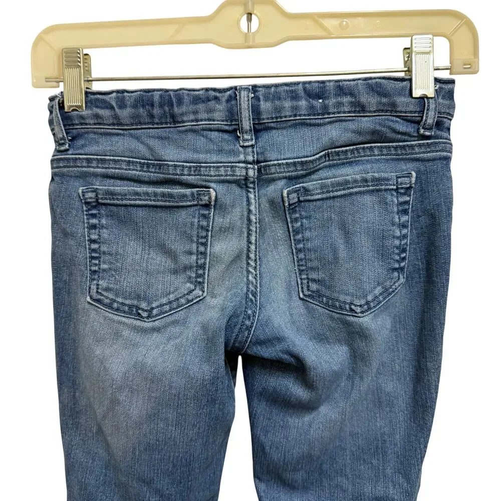 Children's Place Girls Jeggings Jeans Size 8 Distressed Blue Stretch Jeans Rips